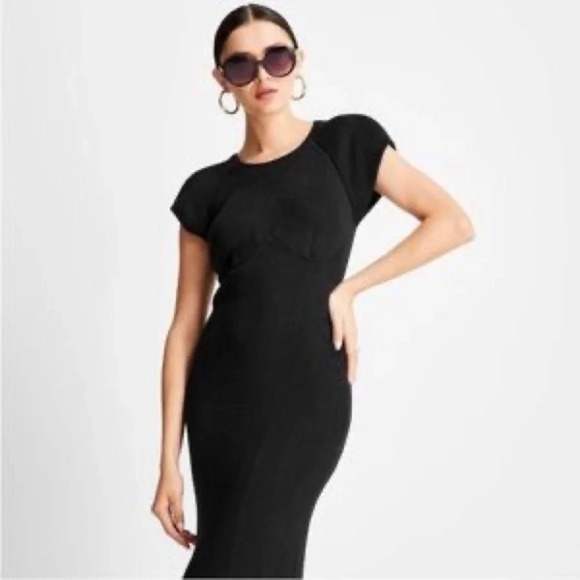 Future Collective Women's Short Sleeve Open Back Sweater Knit Dress - Picture 4 of 8